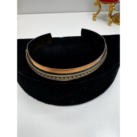 Vintage Retro Solid Copper Cuff Bracelet Boho Unisex Adjustable 7.5" - Picture 10 of 11